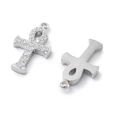 304 Stainless Steel Micro Pave Cubic Zirconia Pendants STAS-Z121-47P-02-1