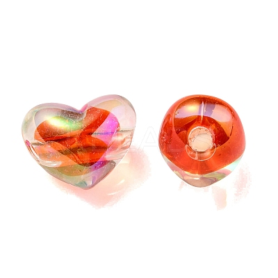 Two Tone UV Plating Transparent Acrylic European Beads OACR-F004-06C-1