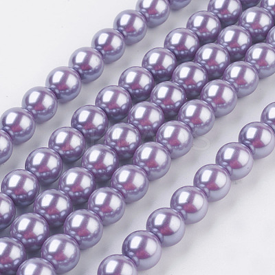 Eco-Friendly Dyed Glass Pearl Round Beads Strands HY-A002-10mm-RB056-1