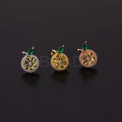 Orange Brass Micro Pave Cubic Zirconia Cartilage Earrings for Women WG9FBC0-08-1