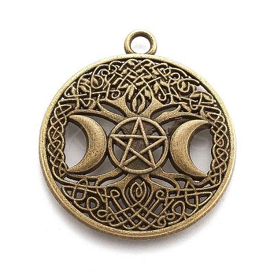 Tibetan Style Hollow Alloy Pendants LS-TIBEP-F075-01AB-RS-1