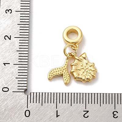 Brass Enamel European Dangle Beads KK-Q098-38G-A-1