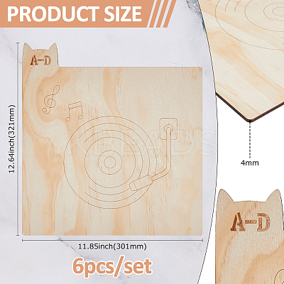 Wood Vinyl Record Divider WOOD-WH0124-92C-1