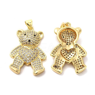 Brass Micro Pave Cubic Zirconia Pendants KK-A180-19G-1
