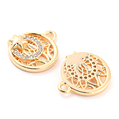 Brass Micro Pave Cubic Zirconia Charms KK-E090-37G-1
