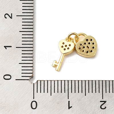Brass Micro Pave Cubic Zirconia Charms KK-C072-27B-G-1