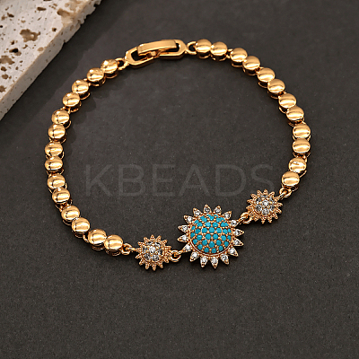 Sunflower Brass Link Bracelets for Women YB0749-1