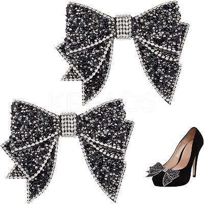 2Pcs Resin Rhinestone Bowknot Shoes Charms FIND-CA0004-74-1