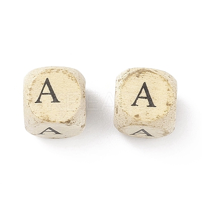 (Defective Closeout Sale: Wood Texture Marking) Printed Natural Wood Beads WOOD-XCP0001-53-1