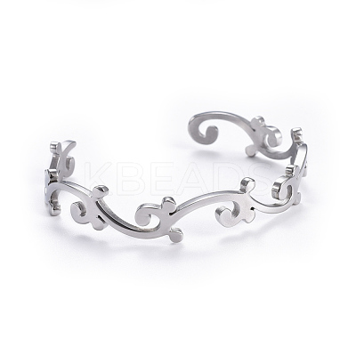 Tarnish Resistant 304 Stainless Steel Cuff Bangles BJEW-I277-02P-1