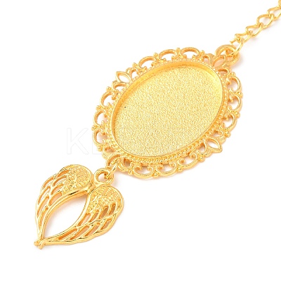 DIY Zinc Alloy Oval Pendant Decorations Making Kits AJEW-WH0314-889A-G-1