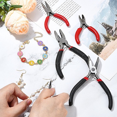 5Pcs 5 Styles Carbon Steel Jewelry Pliers AJEW-YW0001-19-1