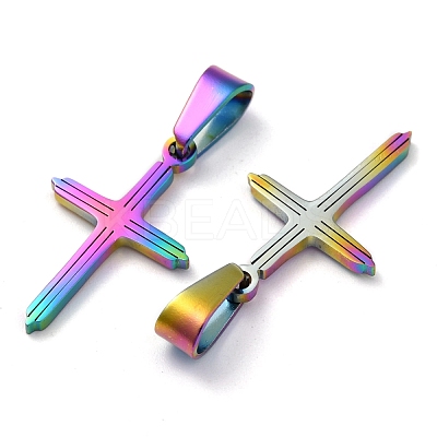 Ion Plating(IP) 304 Stainless Steel Pendants STAS-P253-07MC-1