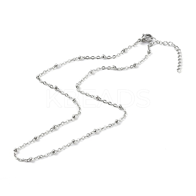 Beaded Necklaces & 304 Stainless Steel Satellite Chain Necklace Sets NJEW-JN03459-1