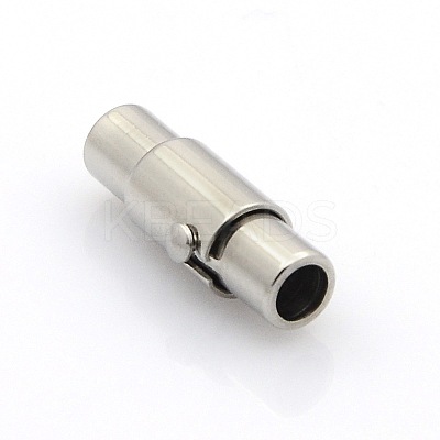 Tarnish Resistant 304 Stainless Steel Smooth Surface Locking Tube Magnetic Clasps STAS-O042-22-1
