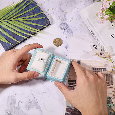 Book Shaped PU Leather Tie Clip Storage Boxes CON-CA0001-034B-1