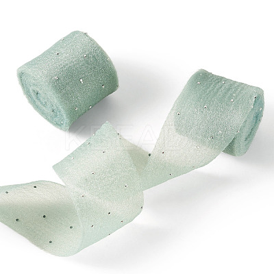 2Rolls Polyester Hot-fix Rhinestone Raw Edges Ribbon OCOR-TA0003-95A-1