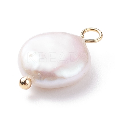 Natural Baroque Pearl Keshi Pearl Pendants PALLOY-JF01494-01-1