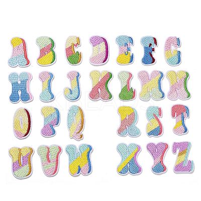 Letter A~Z Embroider Thread Cloth on/Sew On Patches PATC-K001-02-1