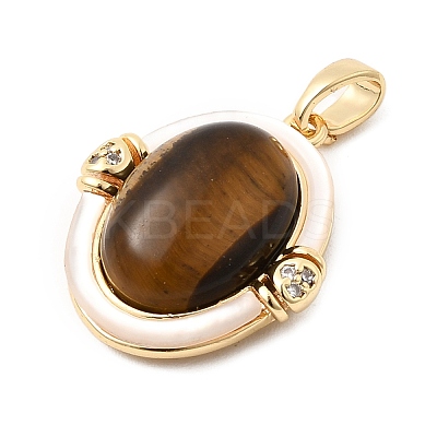 Natural Tiger Eye Pendants KK-G553-15G-1
