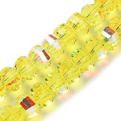 Transparent Electroplate Glass Beads Strands GLAA-Q099-C01-05-1-1