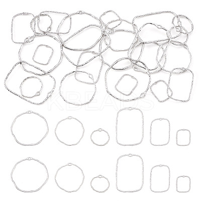 24Pcs 6 Styles Alloy Open Back Bezel Pendants FIND-TA0005-14-1