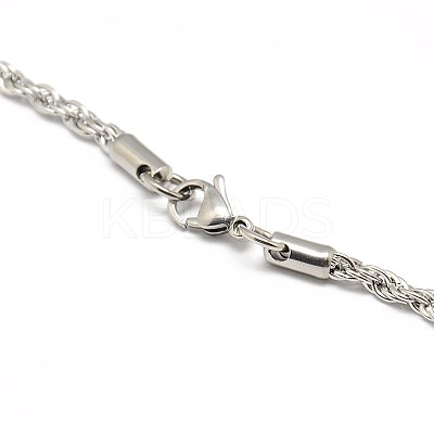 Tarnish Resistant Fashionable 304 Stainless Steel Rope Chain Necklace Making STAS-A028-N052P-1