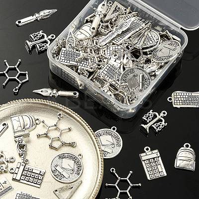100Pcs 10 Styles Tibetan Style Alloy Pendants TIBEP-CJ0001-92-1
