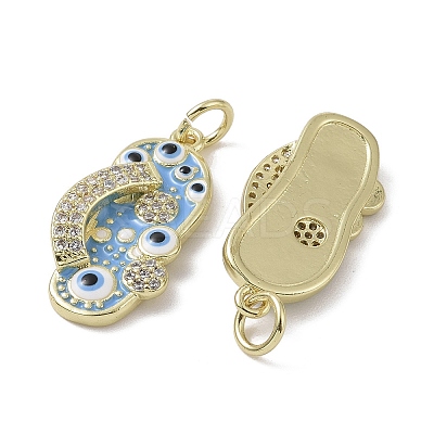 Real 18K Gold Plated Brass Micro Pave Cubic Zirconia Pendants KK-L209-073G-03-1