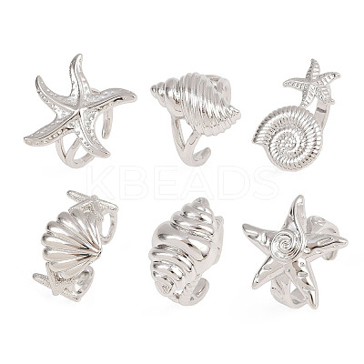 Brass Cuff Rings for Women RJEW-H256-20-P-1