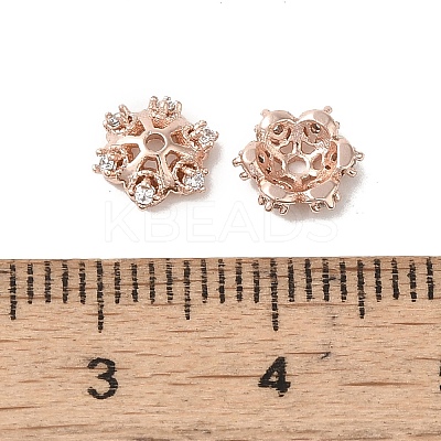 Rack Plating Brass Beads Caps KK-B088-05A-RG-1