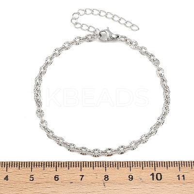 201 Stainless Steel Oval Link Chain Bracelets for Women BJEW-G767-01F-P-1