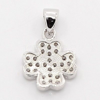 CZ Lucky Jewelry Brass Micro Pave Cubic Zirconia Four Leaf Clover Charms Pendants X-ZIRC-M011-18P-NR-1