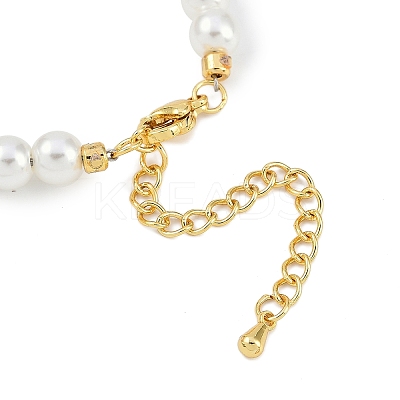 Rack Plating Brass Micro Pave Cubic Zirconia Charm Bracelets BJEW-P341-12G-02-1