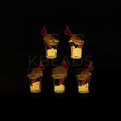 Imitation Fruit Tea Resin Pendants X-CRES-S359-31F-1