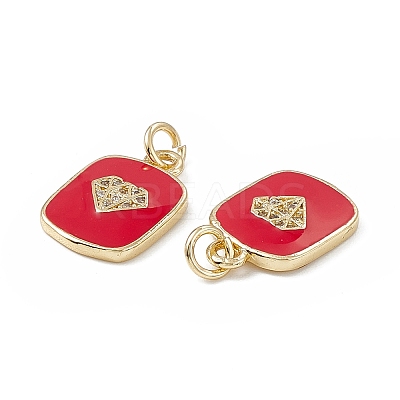 Brass Micro Pave Cubic Zirconia Charms KK-E068-VB442-2-1
