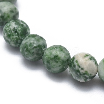 Natural Green Spot Jasper Bead Stretch Bracelets BJEW-K212-C-017-1