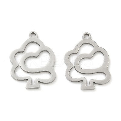 Hollow 201 Stainless Steel Pendants STAS-F337-10E-P-1