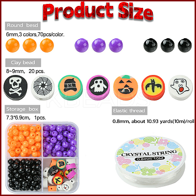 Halloween Theme DIY Stretch Bracelets Jewelry Kits DIY-YW0010-03-1