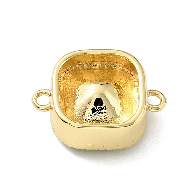 Rack Plating Brass Green Cubic Zirconia Connector Charms ZIRC-C037-04G-1