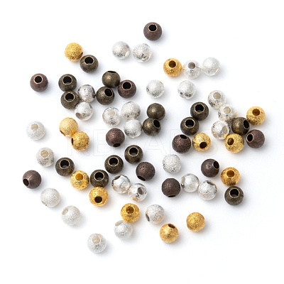 Brass Textured Beads KK-EC247-M-1