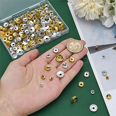 200Pcs 10 Styles Tibetan Style Alloy Spacer Beads FIND-PH0025-38-1