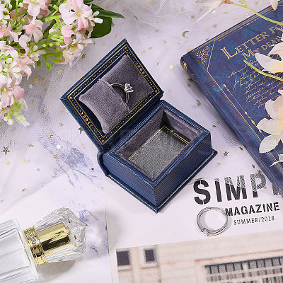 Book Shaped PU Leather Tie Clip Storage Boxes CON-CA0001-034A-1