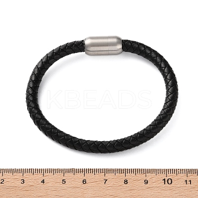 Man's Braided Leather Cord Bracelets BJEW-JB04255-02-1