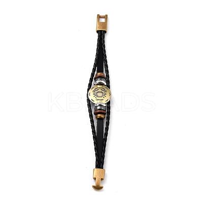 Braided Leather Cord Retro Multi-strand Bracelets BJEW-L616-20K-1