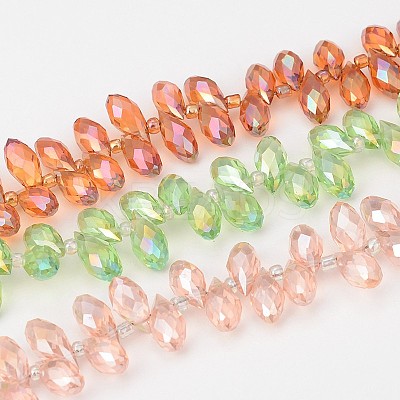 Electroplate Glass Beads Strands EGLA-J068-M-1