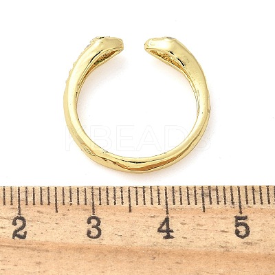 Brass Micro Pave Cubic Zirconia Cuff Rings for Women RJEW-Z084-01G-01-1