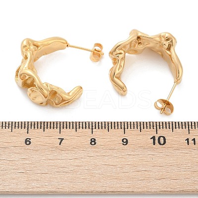Ion Plating(IP) 304 Stainless Steel Twist Stud Earrings EJEW-K244-36G-1