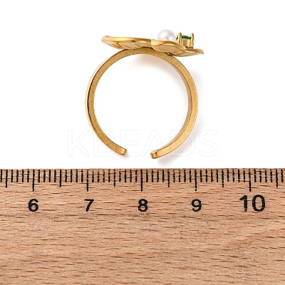 304 Stainless Steel Adjustable Cuff Rings for Women RJEW-B126-05G-01-1