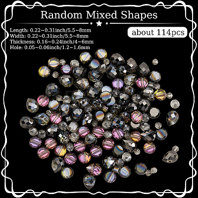 114Pcs Transparent Electroplate Glass Beads GLAA-PA0001-17D-1
